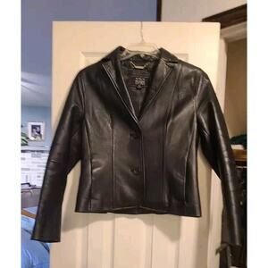 Wilsons Women's Black Leather Blazer Jacket